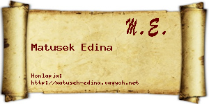 Matusek Edina névjegykártya