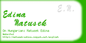 edina matusek business card